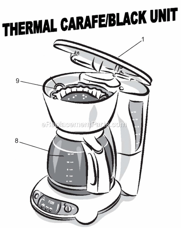 Page A Diagram and Parts List for TFTX85  Mr Coffee Coffee Maker